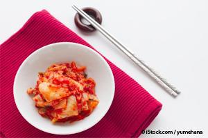 eating kimchi