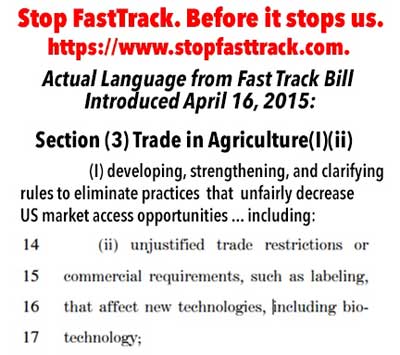 Stop fast Track Bill