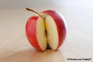 eating red apple