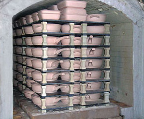 Inisde the kiln