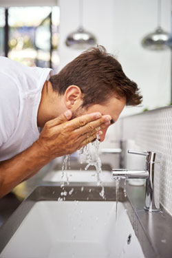 washing face
