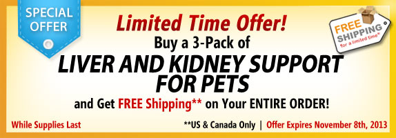 Limited Time Offer! Buy a 3-Pack of Liver and Kidney Support for Pets
