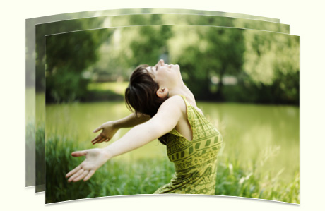Happy Woman using Tulsi