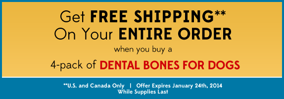 Dental Bones for Dogs 4-Pack Promo Free Shipping