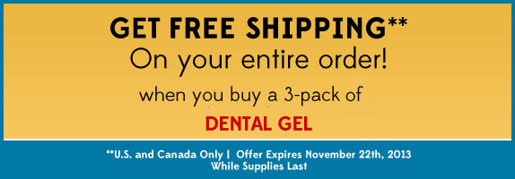 Limited Time Offer! Order a 3-pack of Dental Gel for Pets and get a Free Shipping on your entire order!
