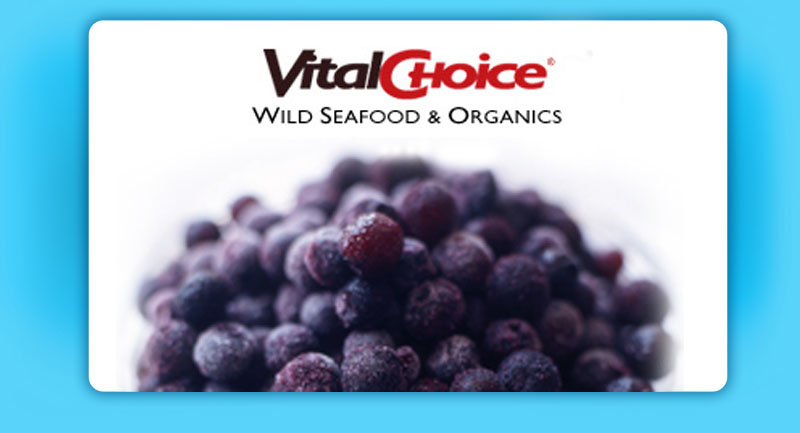 wild red salmon and organic blueberries