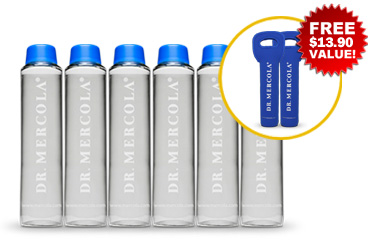 Pure and Clear Water Bottle 6-Pack and 2 FREE Water Bottle Totes