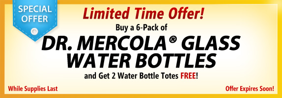 Drinking Water Filter Free Glass Water bottle and Tote Banner