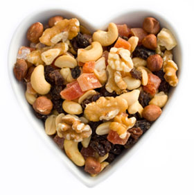 L-arginine, raisins and assorted nuts