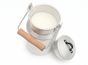 raw milk in a canister