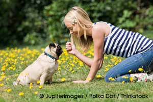 Woman with her pet dog
