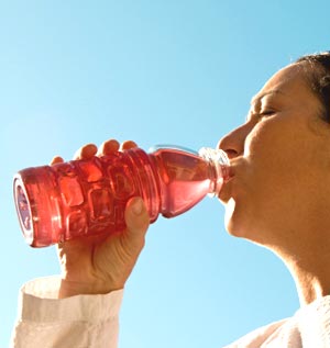 girl drinking energy drink