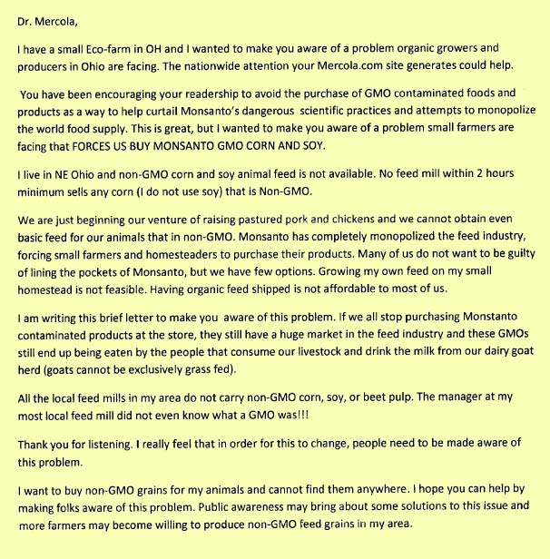 letter to Dr. Mercola