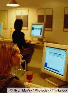 Woman Sending an Email