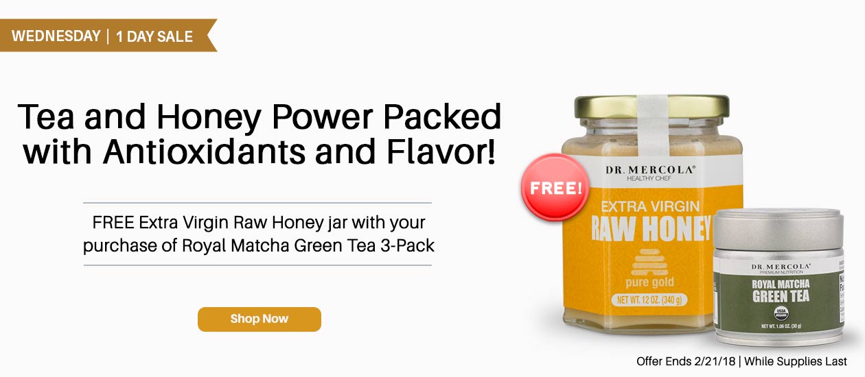 FREE Pure Gold Raw Honey jar With Your Purchase of Royal Matcha Green Tea 3-Pack
