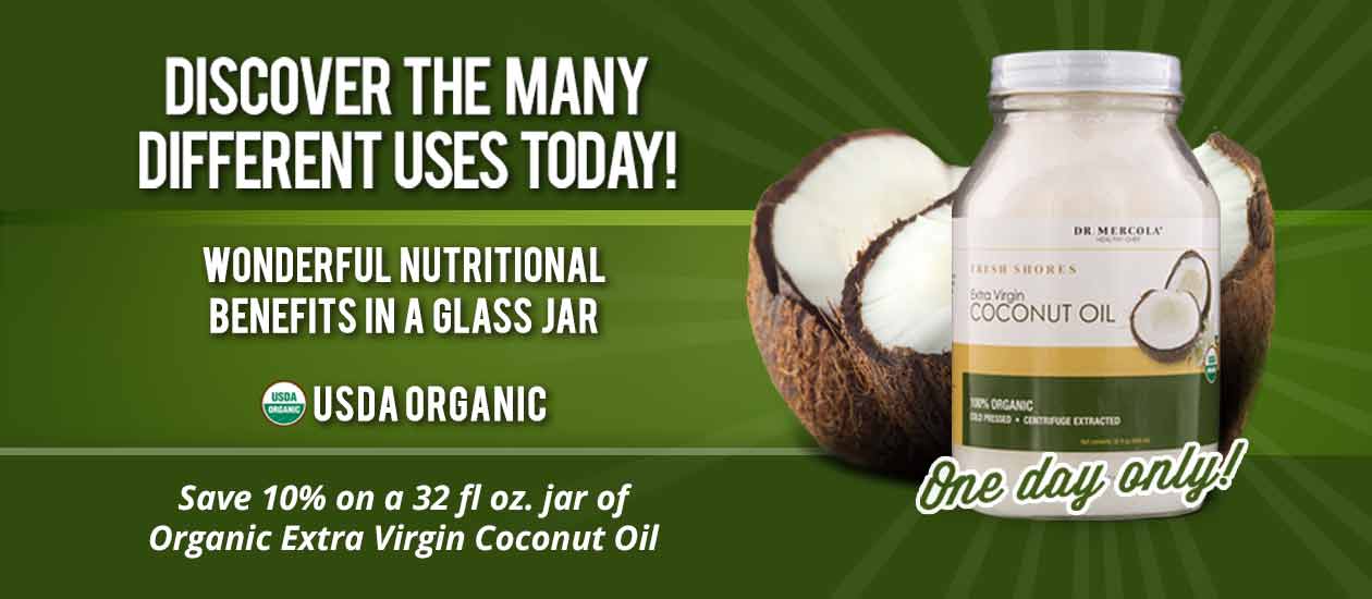 Save 10% on a 32 fl oz. jar of Extra Virgin Coconut Oil