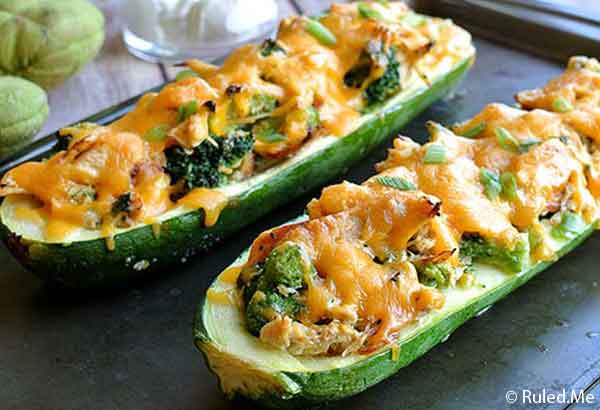 broccoli chicken zucchini boats recipe