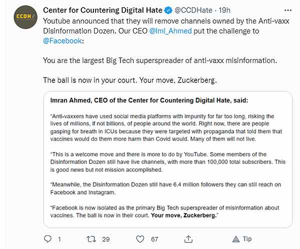 center for countering digital hate