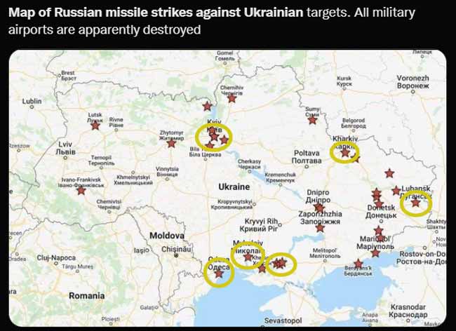 kartor över ryska missiler