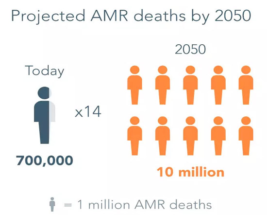 Projected AMR deaths by 2050