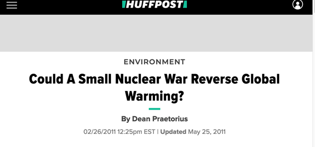 could a small nuclear war reverse global warming