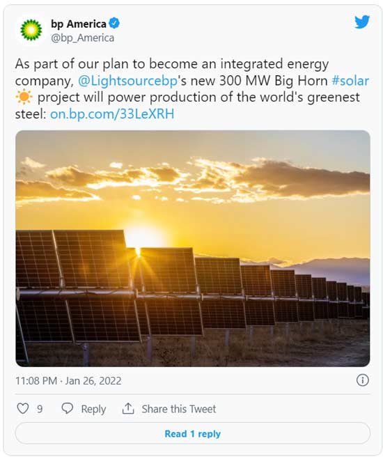 solar project bp america tweet
