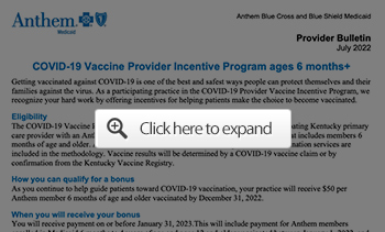 covid vaccine provider incentive program ages 6 months