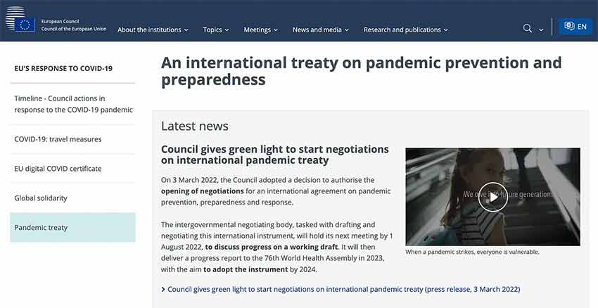 treaty on pandemic prevention