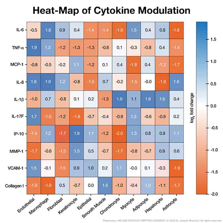 heat map cytokine modulation