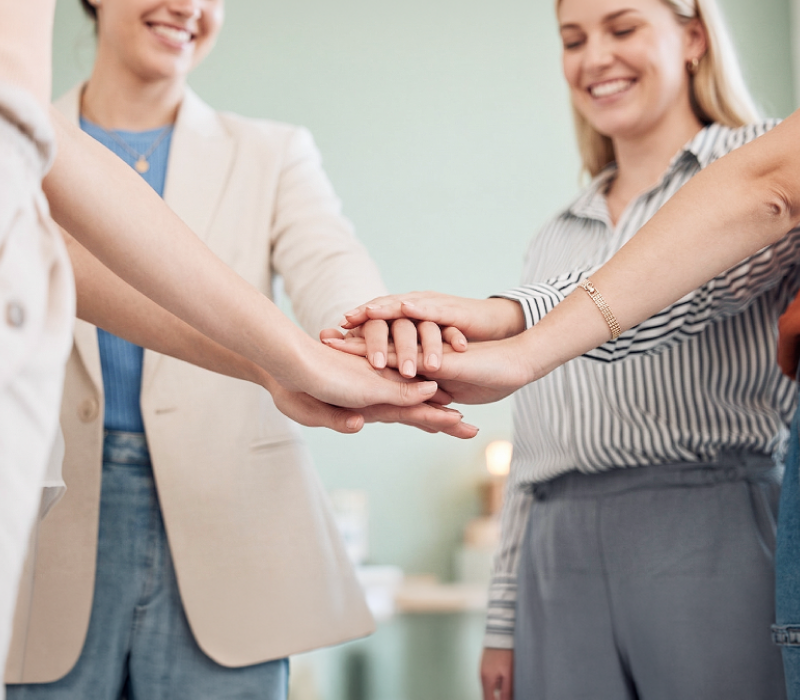 group teamwork gesture