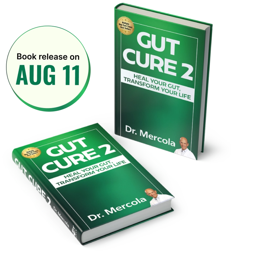Gut Cure 2 book by Dr. Mercola (Book release on August 11)