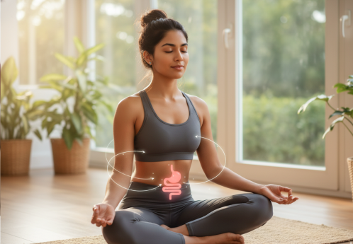 woman doing yoga