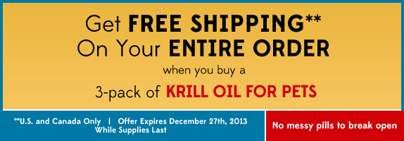 Limited Time Offer! Order a 3-pack of Krill Oil for Pets and get a Free Shipping on your entire order!