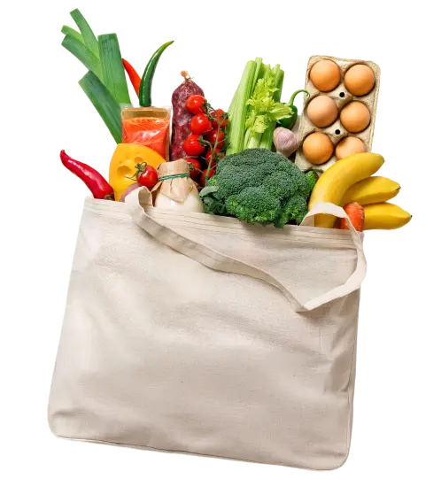 bag full of groceries