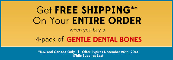 Gentle Dental Bones for Dogs 4-Pack Promo Free Shipping