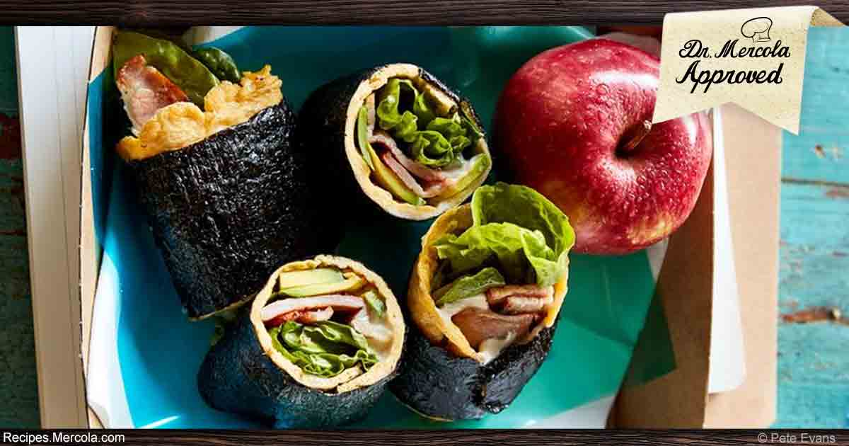 Wonderful Egg, Bacon and Nori Roll Ups With Avocado and Lettuce