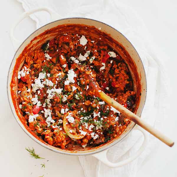 Greek Garden Oven-Baked Orzo