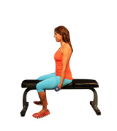 Seated Unassisted Double Curl with Dumbbells